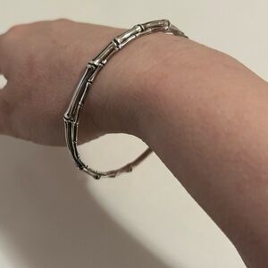 Giles & Brother sterling silver bracelets, set of 2 bamboo textured bangles